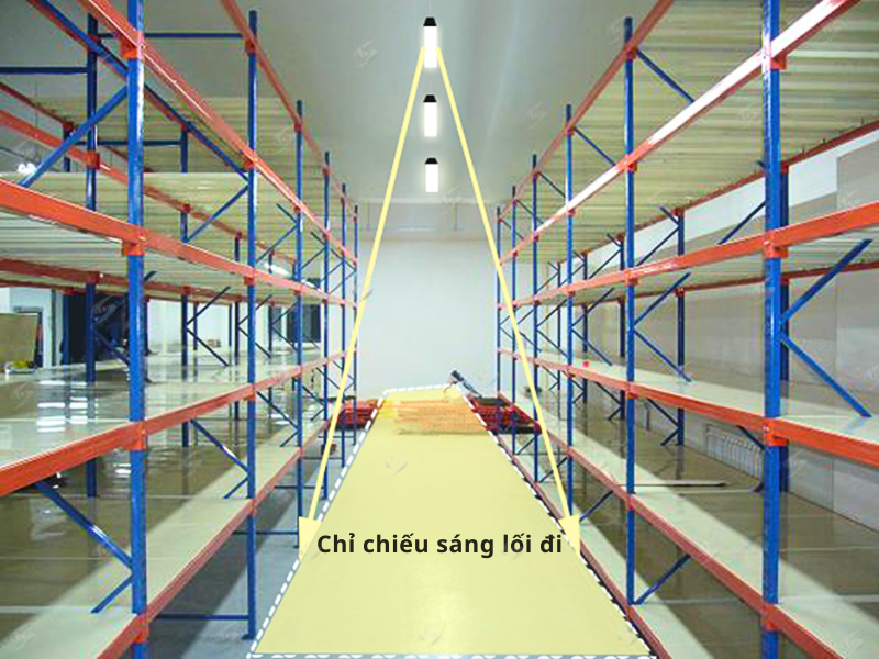 Đèn LED kho hàng thông thường dùng trong thiết kế chiếu sáng nhà kho.