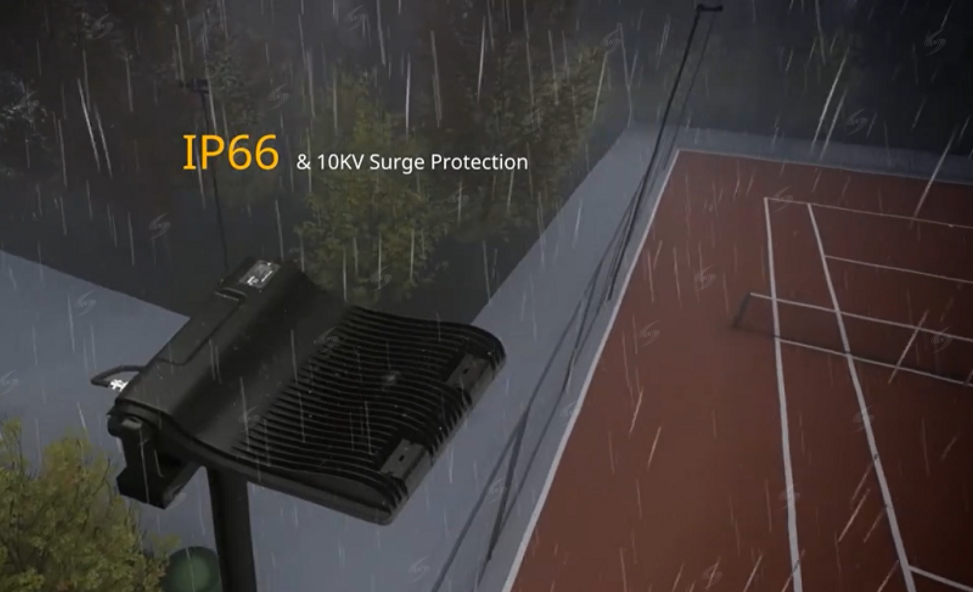 Đèn pha LED sân tennis đạt chuẩn IP66, chống nước và chống sét lan truyền ngoài trời