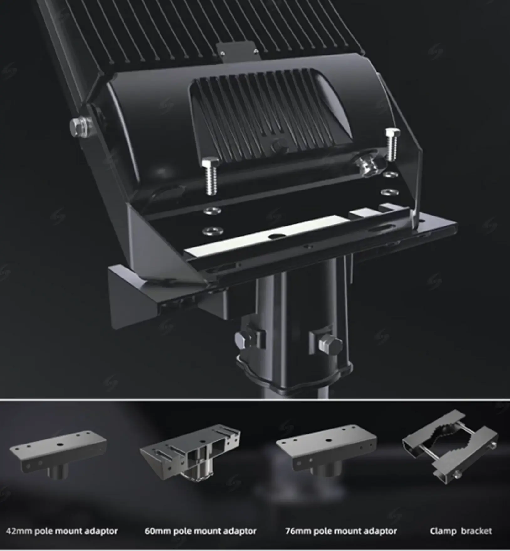 adaptor và phụ trợ chuyên dụng giúp cố định và điều chỉnh đèn pha sân tennis lắp ngoài trời